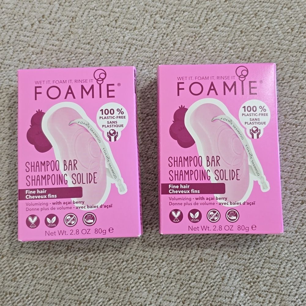 NEW FOAMIE Shampoo Bar Soap Fine Hair 2.8oz - Set Of 2